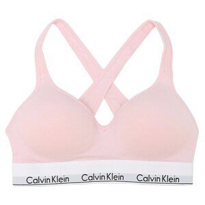Calvin Klein Modern Cotton Padded Bralette w/ Molded Cups, Pink, Size S